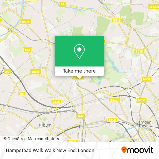 Hampstead Walk Walk New End map