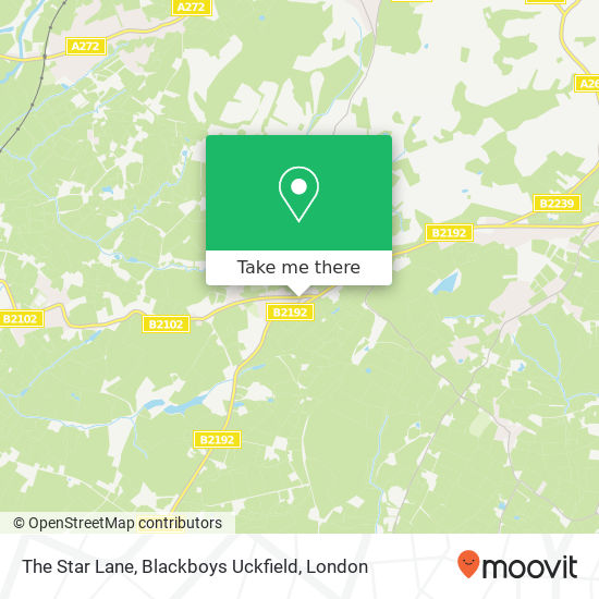 The Star Lane, Blackboys Uckfield map