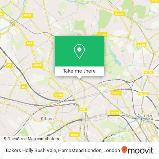 Bakers Holly Bush Vale, Hampstead London map