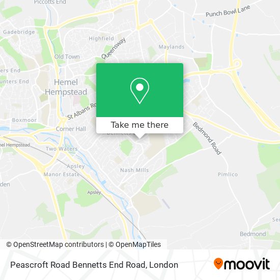 Peascroft Road Bennetts End Road map