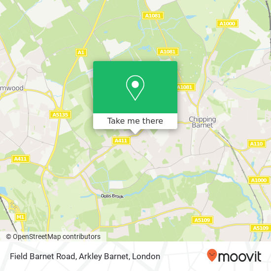 Field Barnet Road, Arkley Barnet map