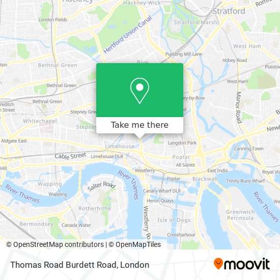 Thomas Road Burdett Road map