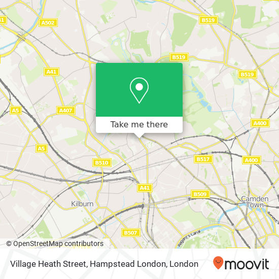 Village Heath Street, Hampstead London map
