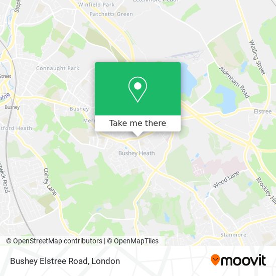 Bushey Elstree Road map