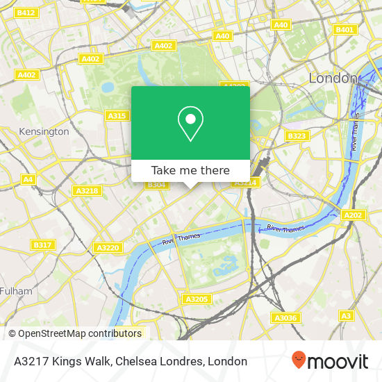 A3217 Kings Walk, Chelsea Londres map