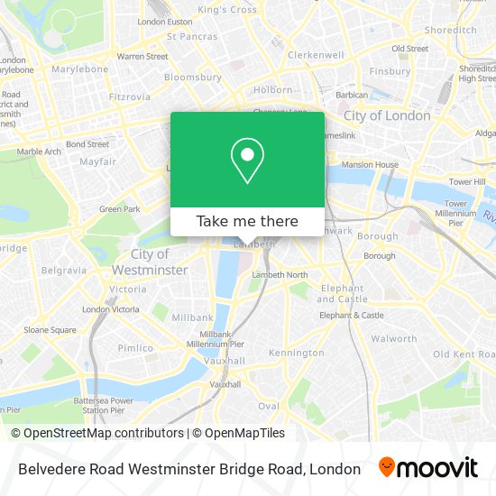 Belvedere Road Westminster Bridge Road map