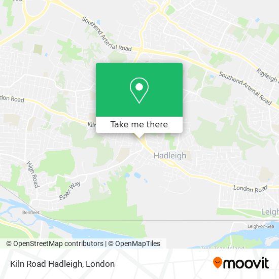 Kiln Road Hadleigh map