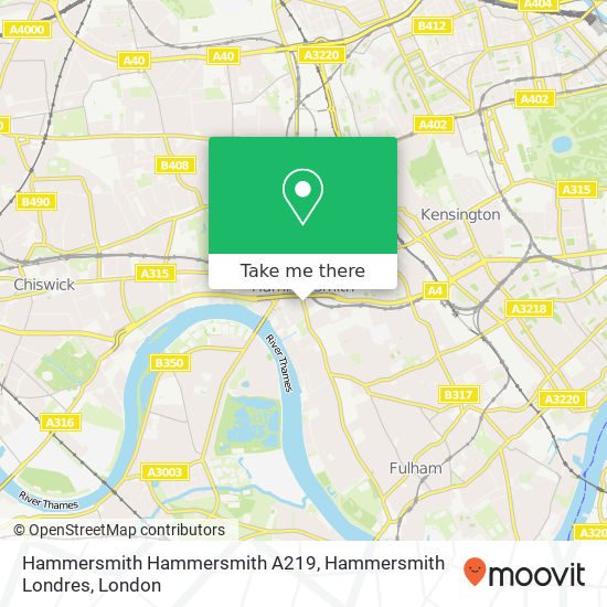 Hammersmith Hammersmith A219, Hammersmith Londres map