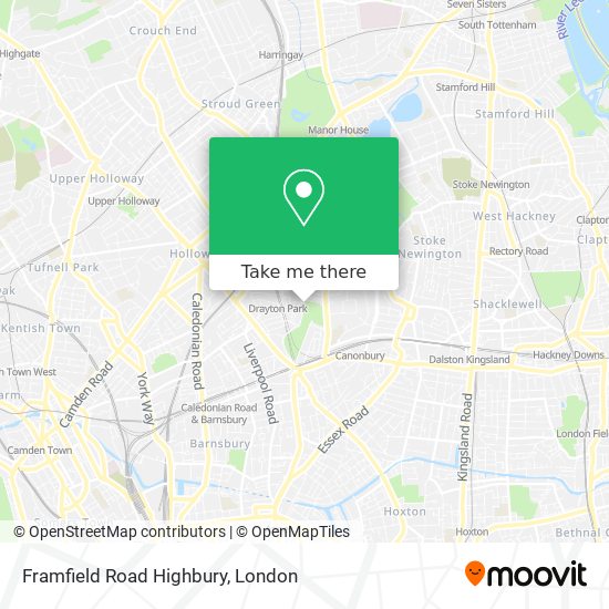 Framfield Road Highbury map