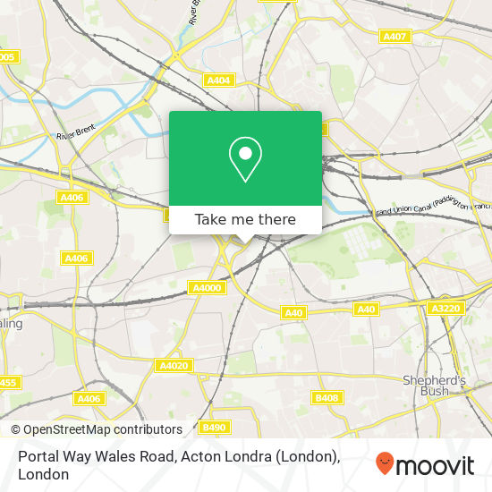 Portal Way Wales Road, Acton Londra (London) map