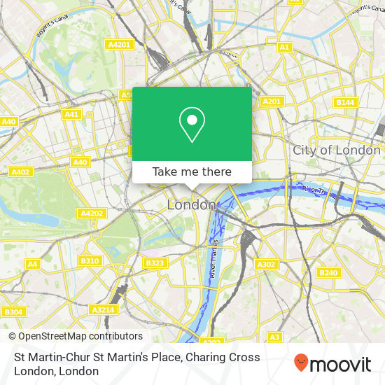 St Martin-Chur St Martin's Place, Charing Cross London map