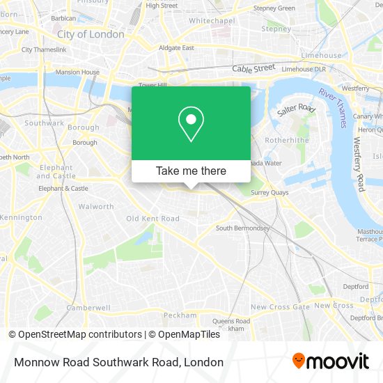 Monnow Road Southwark Road map