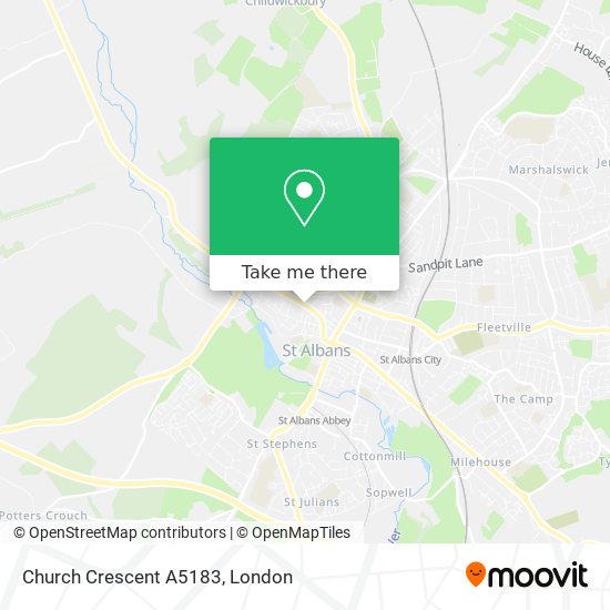 Church Crescent A5183 map