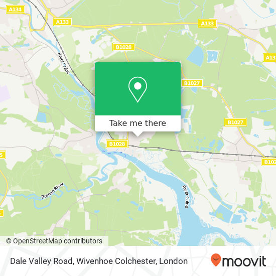 Dale Valley Road, Wivenhoe Colchester map