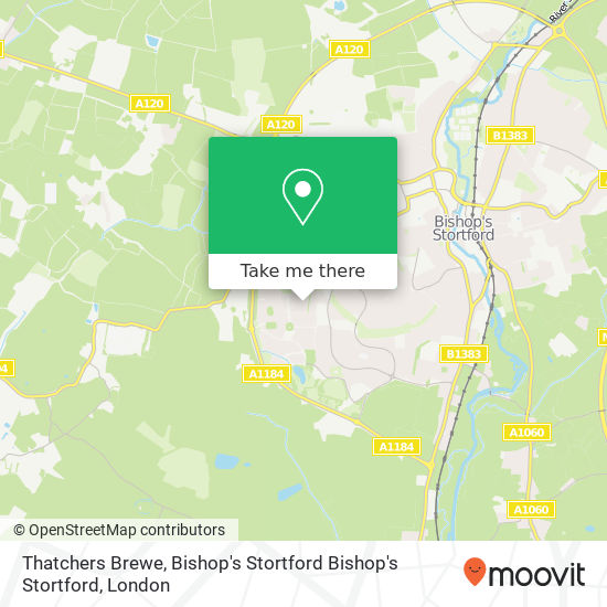 Thatchers Brewe, Bishop's Stortford Bishop's Stortford map