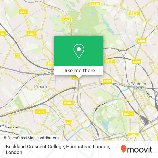 Buckland Crescent College, Hampstead London map