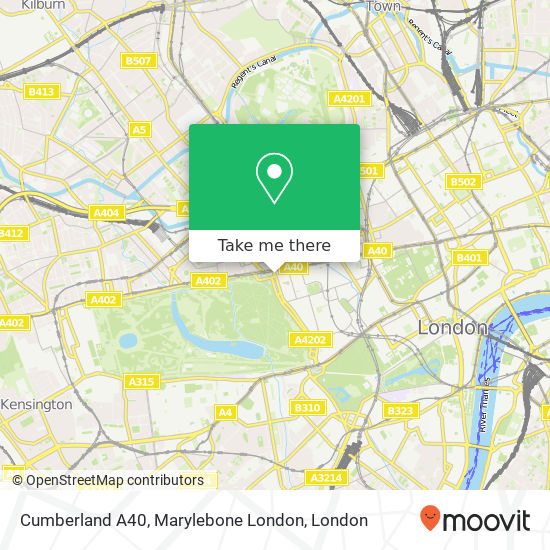 Cumberland A40, Marylebone London map