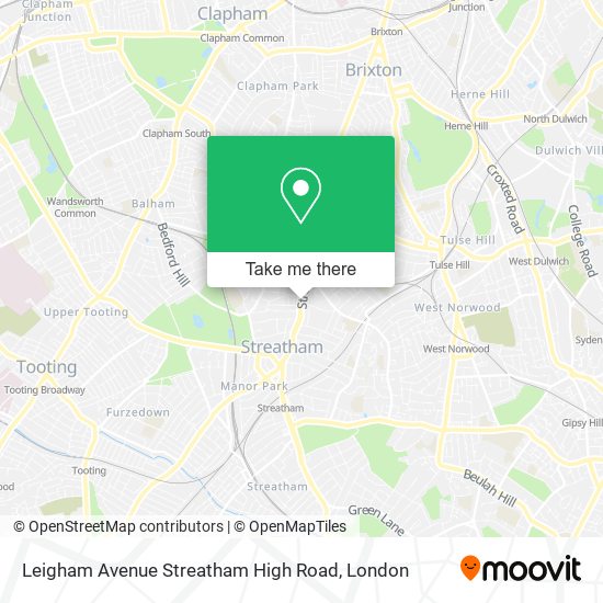 Leigham Avenue Streatham High Road map