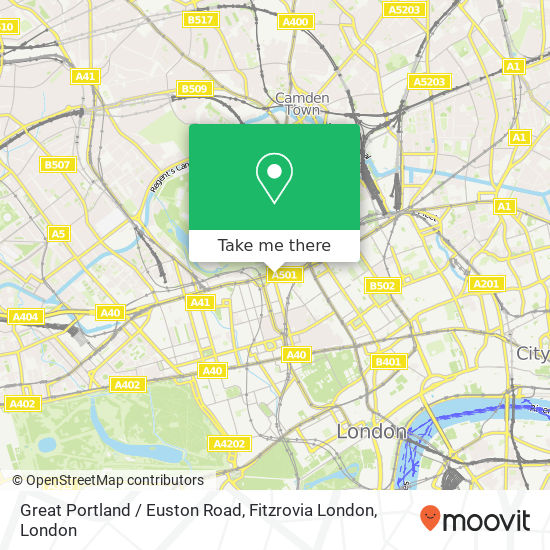 Great Portland / Euston Road, Fitzrovia London map