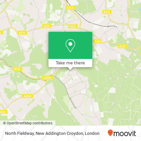 North Fieldway, New Addington Croydon map