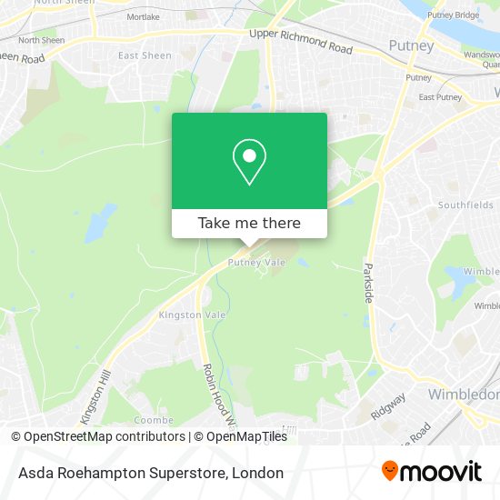 Asda Roehampton Superstore map