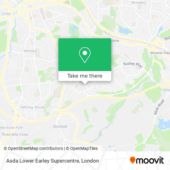 Asda Lower Earley Supercentre map