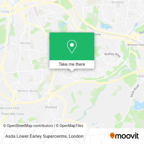 Asda Lower Earley Supercentre map