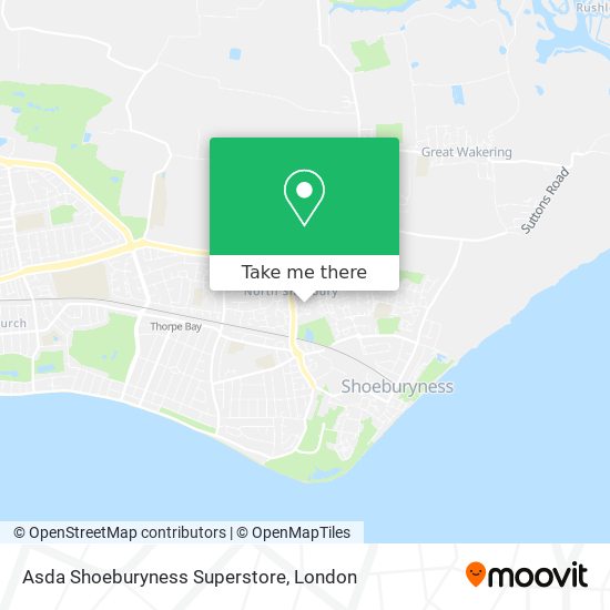 Asda Shoeburyness Superstore map