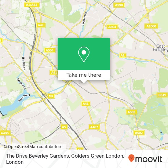 The Drive Beverley Gardens, Golders Green London map