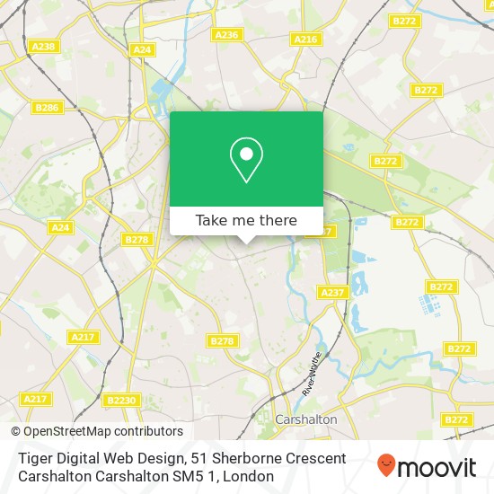 Tiger Digital Web Design, 51 Sherborne Crescent Carshalton Carshalton SM5 1 map