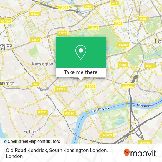 Old Road Kendrick, South Kensington London map