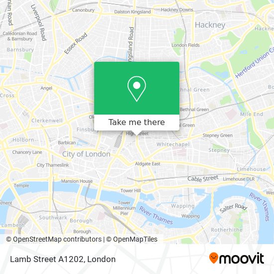 Lamb Street A1202 map