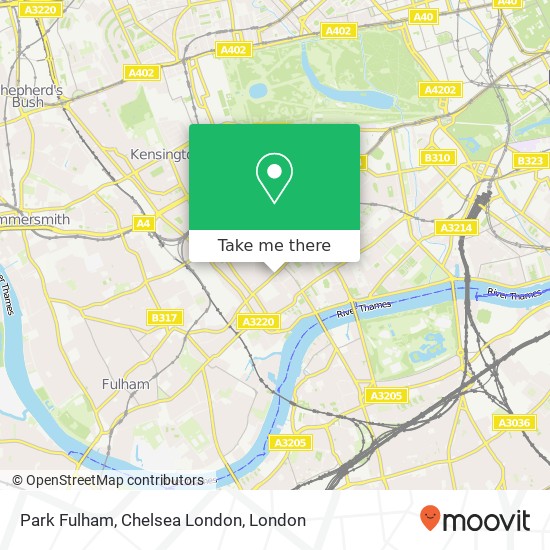 Park Fulham, Chelsea London map