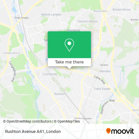 Rushton Avenue A41 map