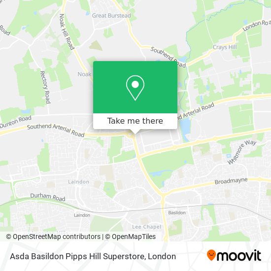 Asda Basildon Pipps Hill Superstore map