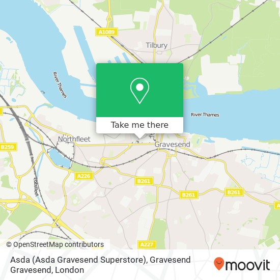 Asda (Asda Gravesend Superstore), Gravesend Gravesend map