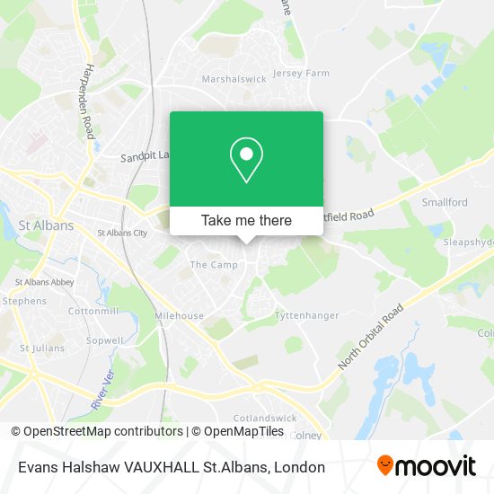 Evans Halshaw VAUXHALL St.Albans map