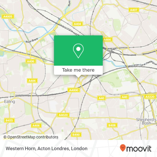 Western Horn, Acton Londres map