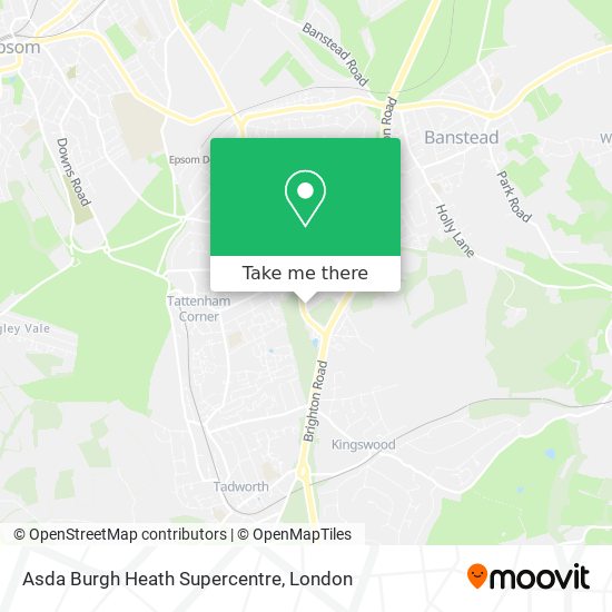Asda Burgh Heath Supercentre map