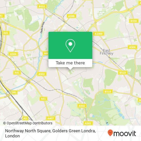 Northway North Square, Golders Green Londra map