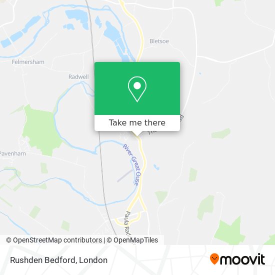 Rushden Bedford map