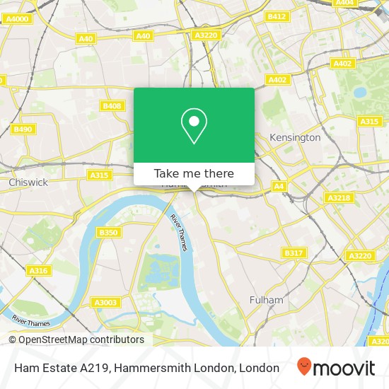 Ham Estate A219, Hammersmith London map