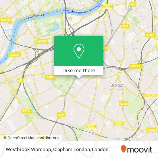 Westbrook Worsopp, Clapham London map