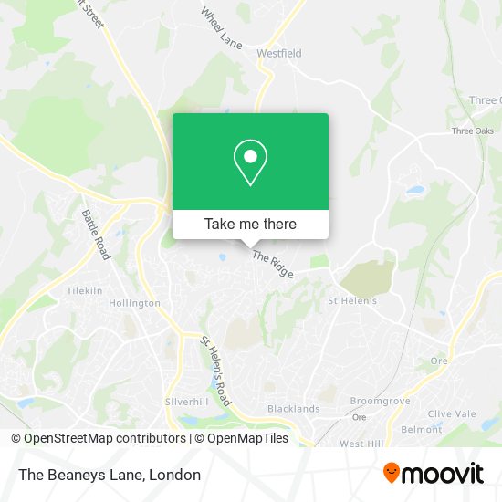 The Beaneys Lane map