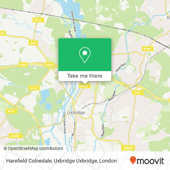 Harefield Colnedale, Uxbridge Uxbridge map