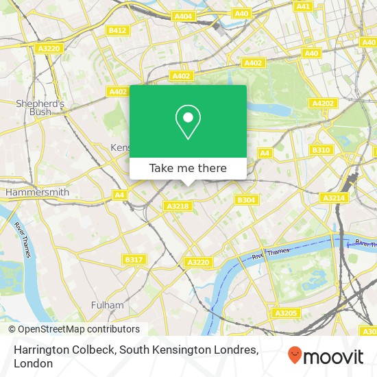 Harrington Colbeck, South Kensington Londres map