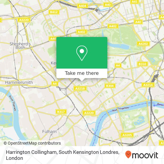 Harrington Collingham, South Kensington Londres map