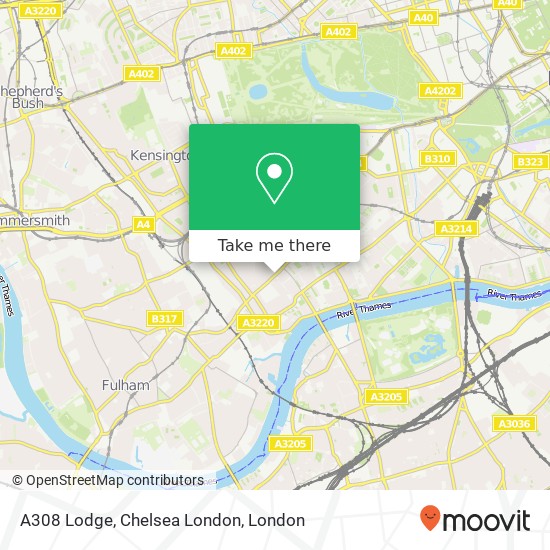 A308 Lodge, Chelsea London map