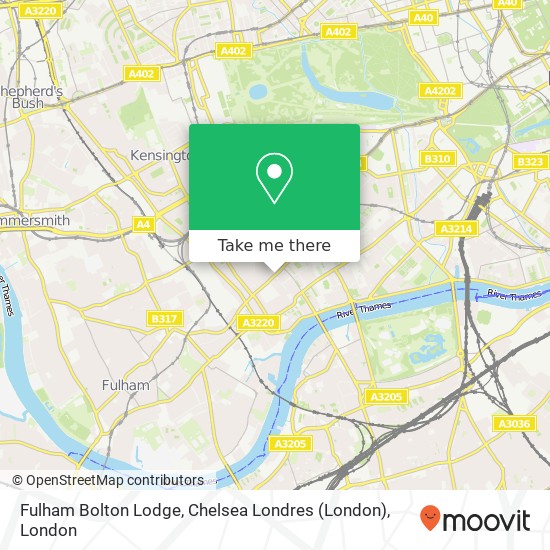 Fulham Bolton Lodge, Chelsea Londres (London) map