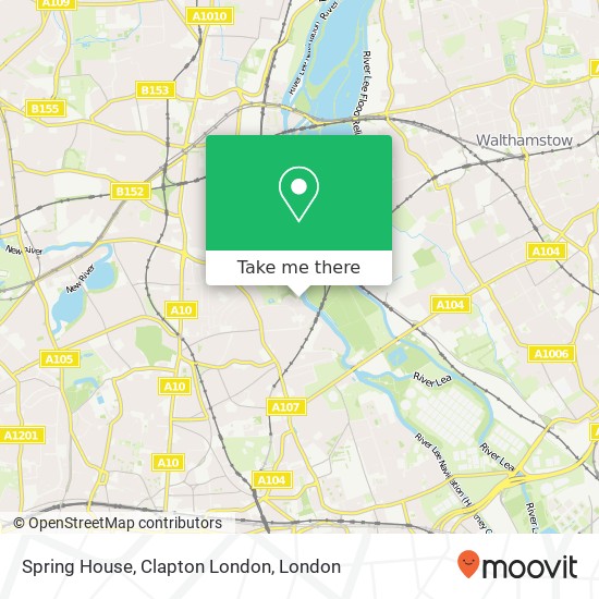 Spring House, Clapton London map